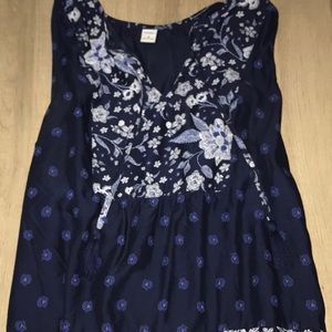 Navy Blue Tassel Tie Top